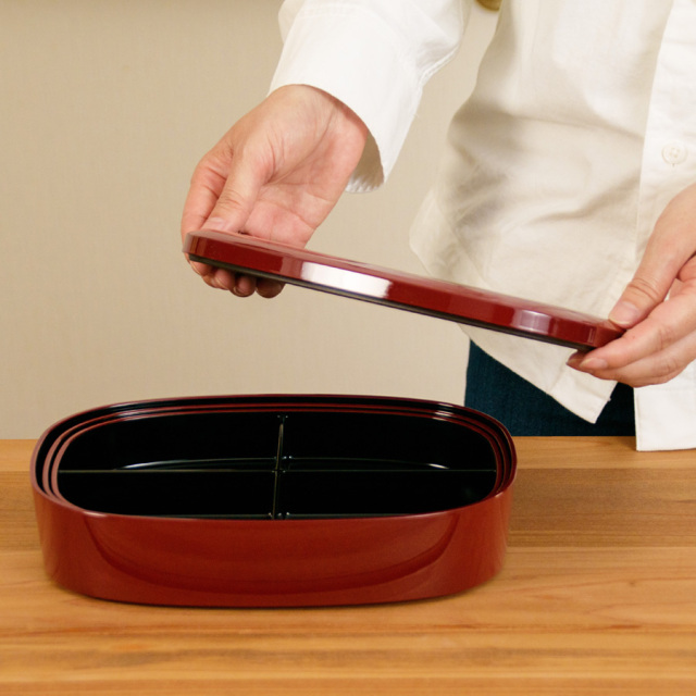 入れ子三段重 小判こより 【まとめ買い割引】 収納に便利な重箱 FC31