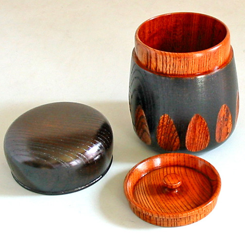 茶筒 欅 漆切子 黒/赤/緑 木製 漆塗り FC2-13/14/15 漆器の井助