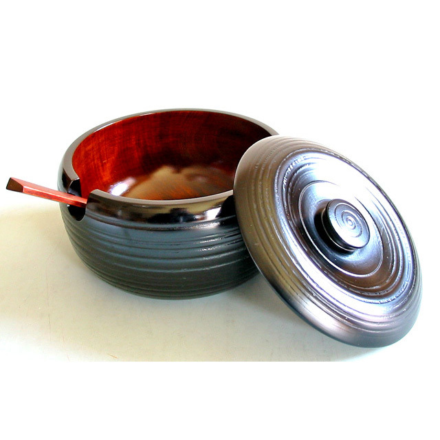 三人飯器 杓子付き 木製 漆塗り 蓋付き鉢（製造中止） 漆器の井助