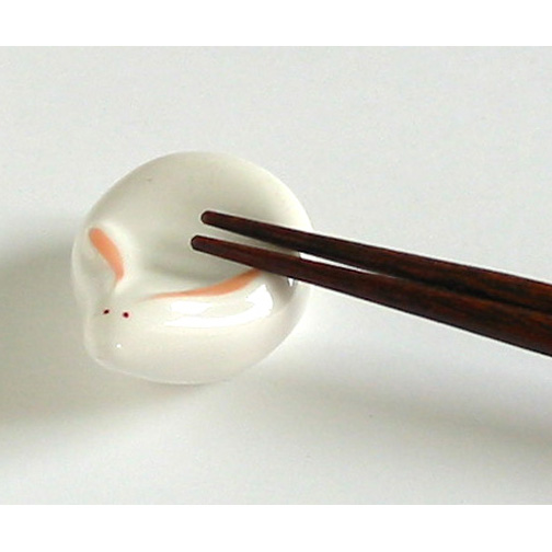 箸置き うさぎ 5個セット 白/若草 FD40-14 漆器の井助