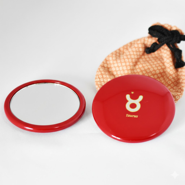 コンパクトミラー　星座　朱