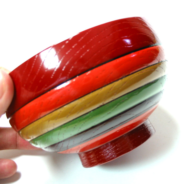 お値下げしました、5客組　目はじき　独楽塗　小吸物椀 お値下げしました、5客組 目はじき 独楽塗 小吸物椀