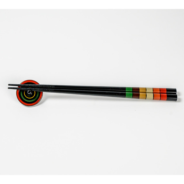 箸独楽文様コマ箸置付