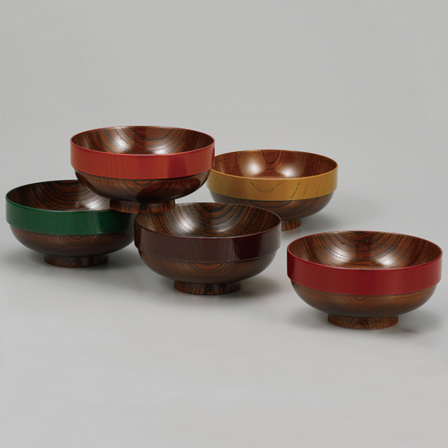 組子椀揃え 五彩 5個セット 木製 漆塗り【製造中止】 漆器の井助