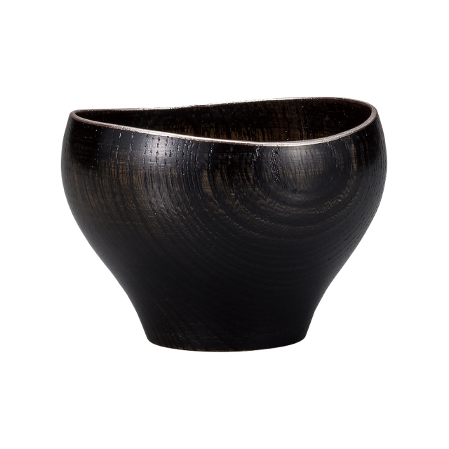 手づくり　木製漆器 ゆらぎボール 渕銀 赤/黒（小） 木製 漆塗り FC7-3/7 漆器の井助