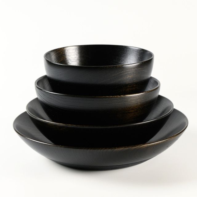 四つ椀　黒スリ