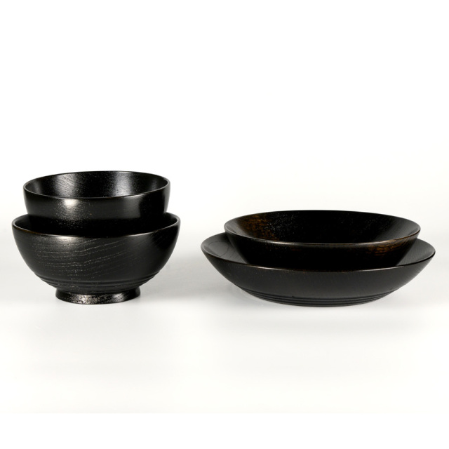 四つ椀　黒スリ