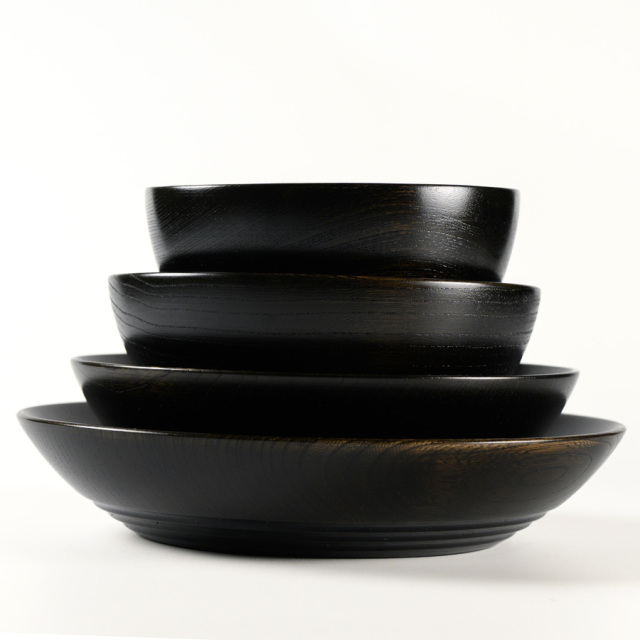 四つ椀　黒スリ