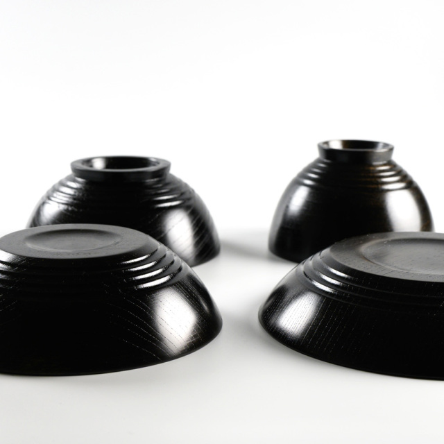 四つ椀　黒スリ