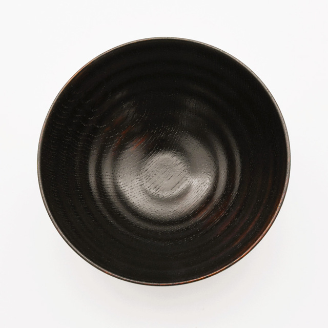 飯椀 波紋 摺漆 木製 漆塗り 木のご飯茶碗 漆器の井助