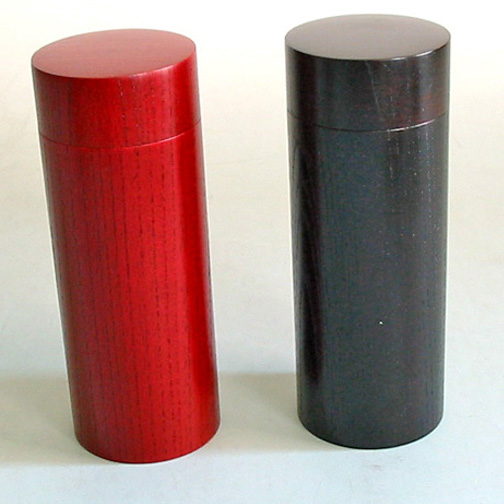 茶筒 黒ラン蒔絵 木製 漆塗り FC16-7 漆器の井助