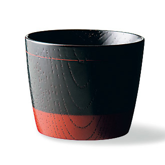 そば猪口　欅　塗分け