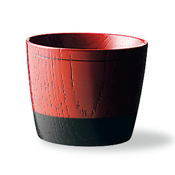 そば猪口　欅　塗分け