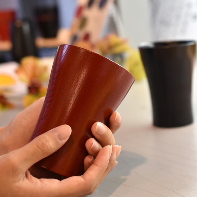 酎カップ 欅目はじき 木製 漆塗り 漆器の井助
