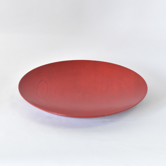 MOKU 丸皿　赤黒スリ 小