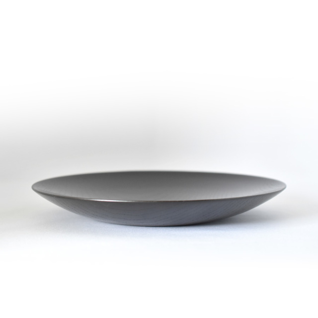 MOKU 丸皿　赤黒スリ 小