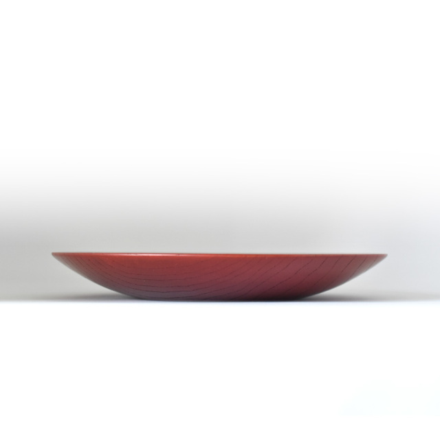 MOKU 丸皿　赤黒スリ 小