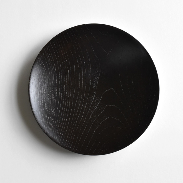 MOKU 丸皿　赤黒スリ 小