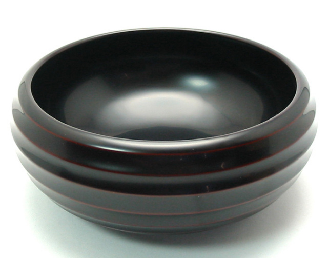 盛鉢 ろくろ 溜    木製 漆塗り 中鉢（製造中止）