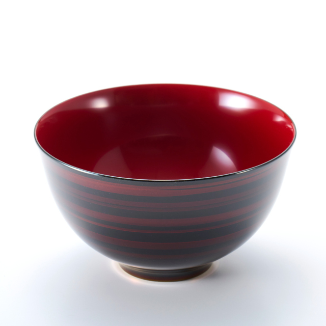 ペア大椀 白檀 彩波 漆塗り 麺鉢・丼鉢 12-03701 漆器の井助
