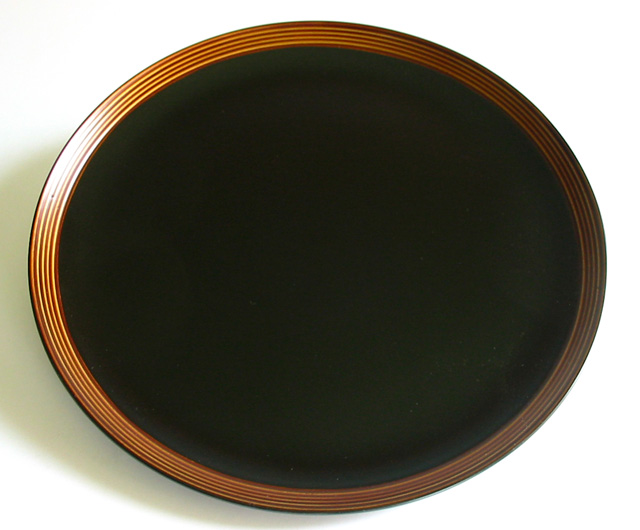 丸盆 筋ぼかし 尺  木製 漆塗り トレー（製造中止）