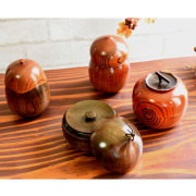 茶入れ 欅   茶筒 木製 漆塗り