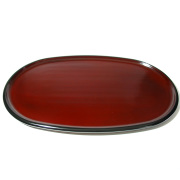 小判盆 布目 大   木製 漆塗り トレー