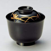 小吸椀 蘭 黒 漆塗り 11-00805　(製造中止)