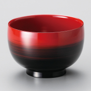 汁椀 内朱/内黒 ぼかし塗り つぼみ 漆塗り　12-02003/02006