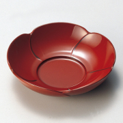 茶托 福梅 5枚セット 古代朱/溜 漆塗り　12-05803/05806