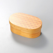 日本の弁当箱 小判  青海波/麻の葉/七宝  木製　12-11601/11603/11605【製造中止・在庫限り】
