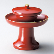 仏具 高茶台 金渕 朱   木製 漆塗り　12-15703