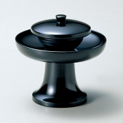 仏具 高茶台 黒   木製 漆塗り　12-15706
