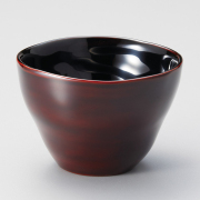ゆがみカフェ椀 溜/朱/古代朱 漆塗り　12-02806/02807/MK-460