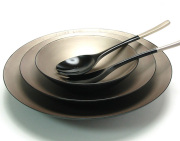 三つ組鉢 内錫 欅 サーバー付    木製 大鉢・中鉢セット（製造中止）