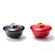 ペア椀 金銀 漆塗り ペアの蓋付きのお椀 12-03702