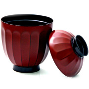 菊割小吸椀 古代根来    漆塗り 12-00805