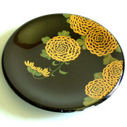 飾り皿 蒔絵 伊藤若冲写し   木製 漆塗り 絵皿 インテリア【製造中止・在庫限り】