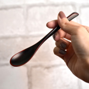 絆スプーン 小 消溜/朱 うるし　木製 漆塗り カトラリー