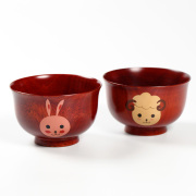 干支椀 桜 茜 木製 漆塗り 木のお椀・味噌汁椀