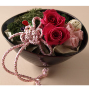 プリザーブドフラワー 花結び 漆器セット バラ