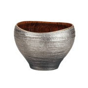 ゆらぎボウル 銀嵯美 小 木製 漆塗り 小鉢 盃 ぐい呑み　FC6-5