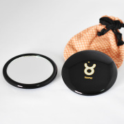 プチ手鏡 星座 黒 巾着付き コンパクトミラー