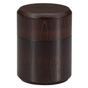 茶筒 欅 面取 黒目はじき 木製 漆塗り　FC15-2