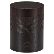 茶筒 切立筋入 黒目ハジキ 木製 漆塗り　FC15-3