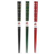 箸 桜吹雪 赤/黒/緑 【メール便可】 木製 漆塗り　FC21-15/16/17