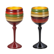 ワインペアカップ 極み 独楽文様 内金箔   木製 漆塗り　FC4-8