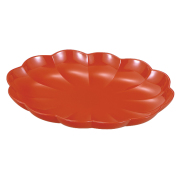 小判菊彫皿 6.5 朱/溜 漆塗り　FC29-13-14