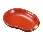 箸置き小皿揃え そら豆 朱　FC37-4