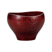 ゆらぎボール 渕銀 赤/黒（小） 木製 漆塗り FC7-3/7